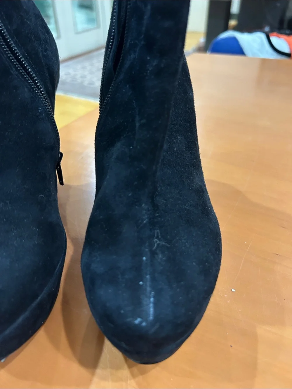 Women's Black Suede Wedge Ankle Boots - Classic Elevation